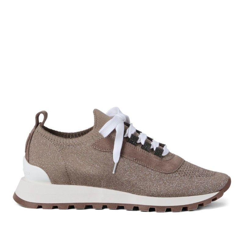 BRUNELLO CUCINELLI 브루넬로 쿠치넬리 브루넬로쿠치넬리 코튼 비스코스 스웨이드 스니커즈 MZ35G2490 C9447