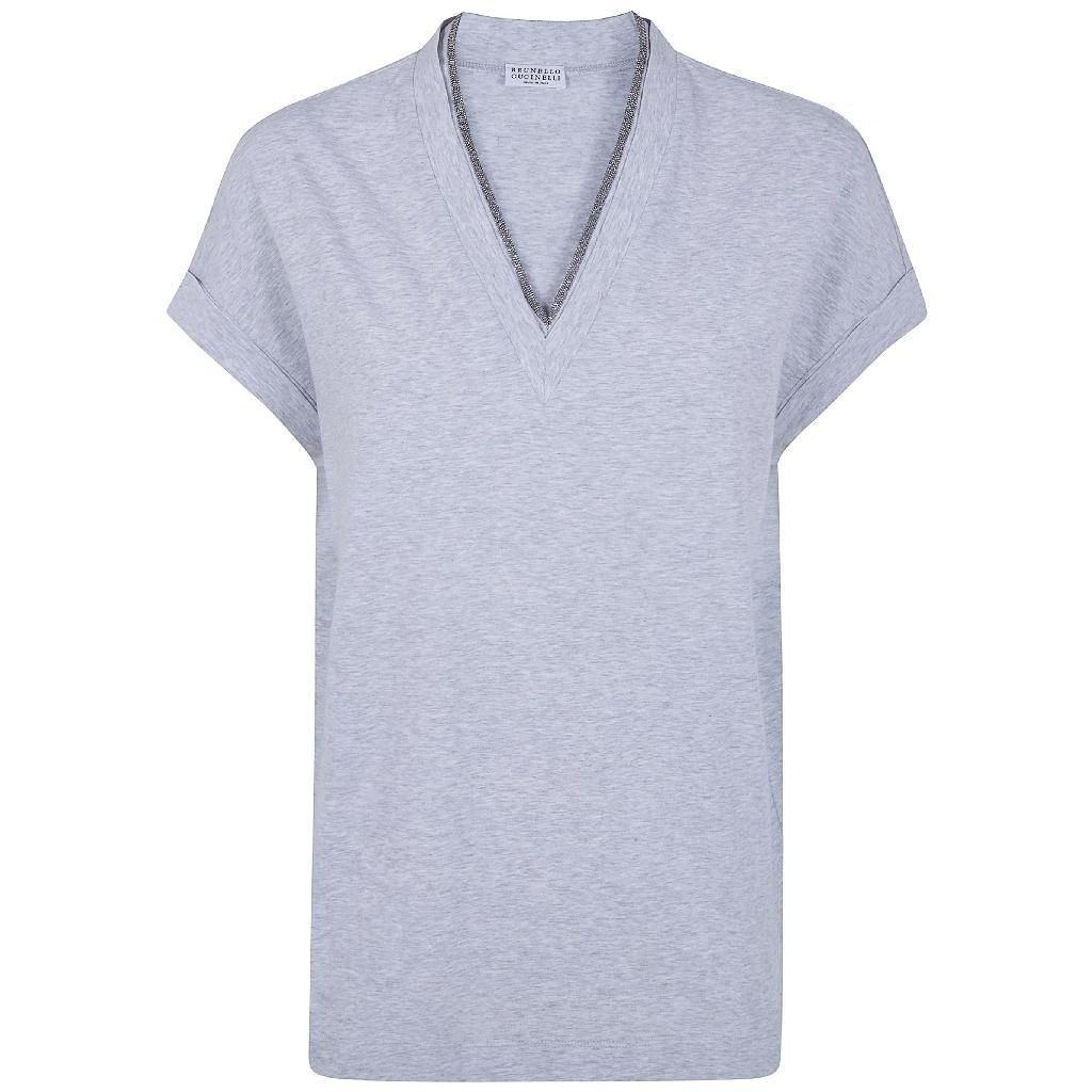 [해외] 브루넬로 쿠치넬리 26SS 브루넬로 쿠치넬리 V 넥 T 셔츠 M0T18BD222098C8003 TP571644947