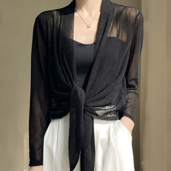 [라이프커머스] (스타일하우스)가디건 카디건 CD 시스루 스트랩 4color LM0610