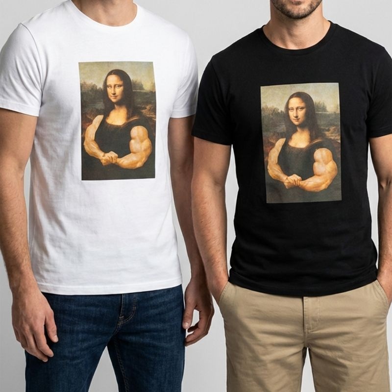 헬창 모나리자 티셔츠 킹받는 선물 쓸모없는 쓸데없는 재미있는 웃긴 옷 셔츠 우정 연말 모임