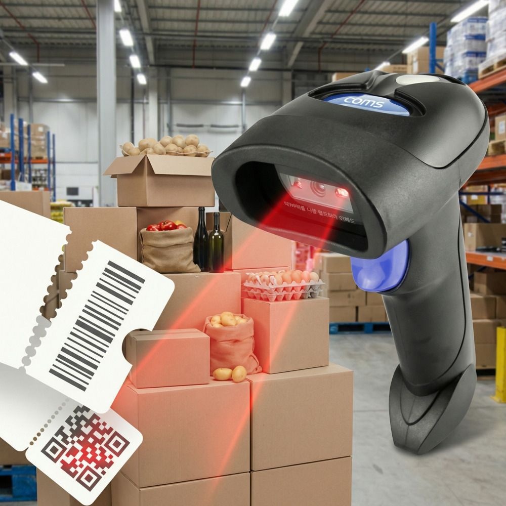 COMS QR코드 스캔 큐알 바코드 스캐너 리더기 택배 무선 핸드 블루투스
