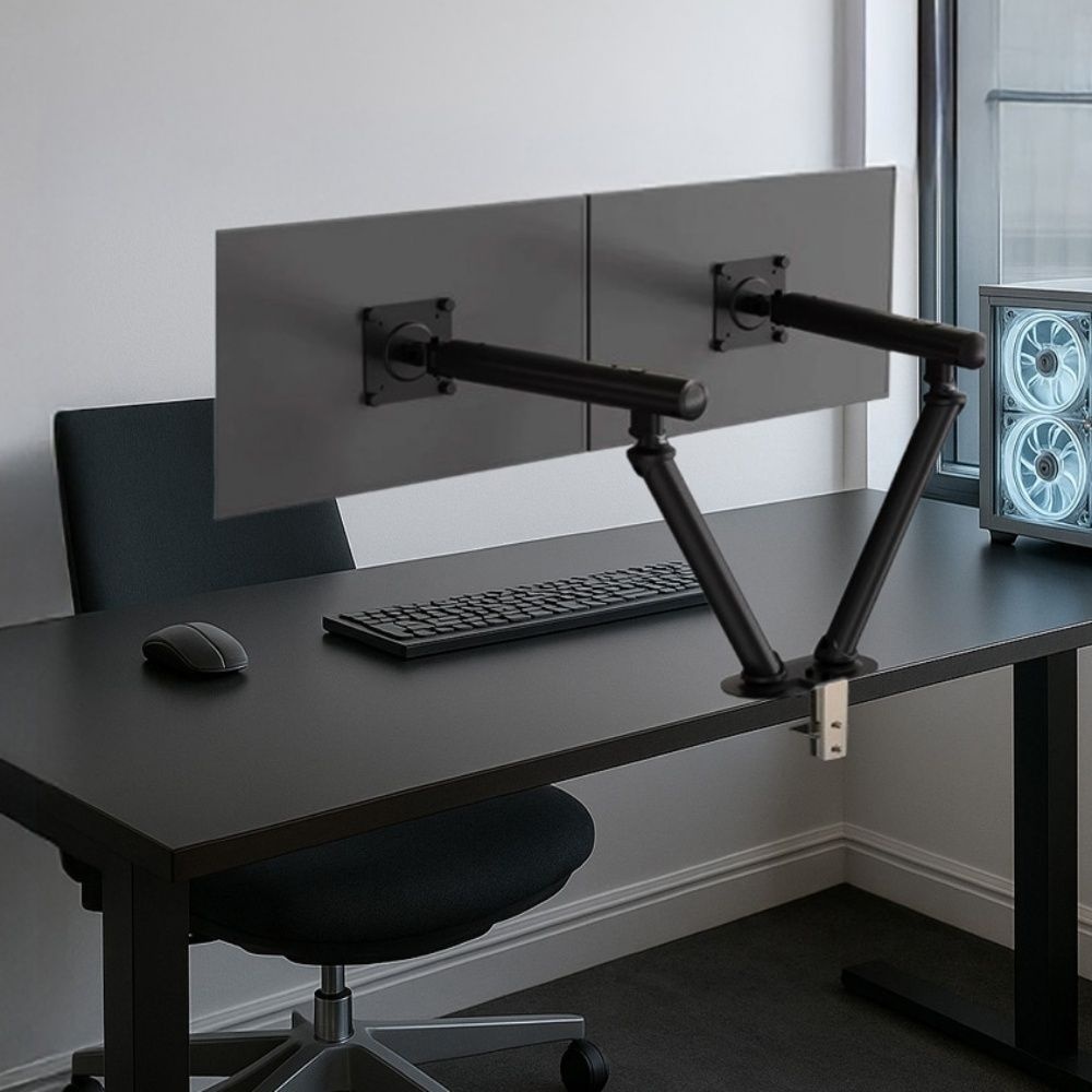 듀얼 모니터암 36인치 벽면밀착 사무실 받침대 밀착형