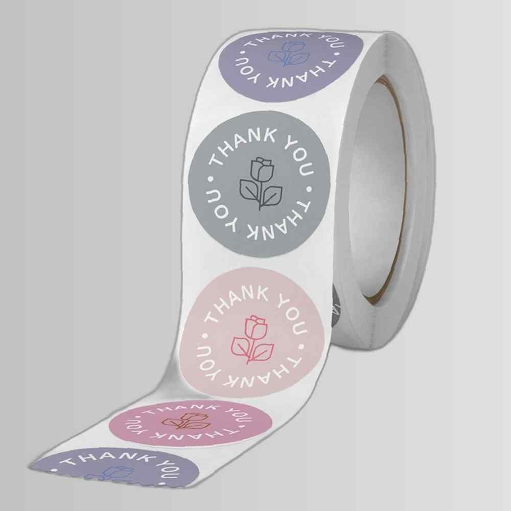 장미 감사스티커 땡큐스티커 배달 실링 원형 답례품 선물 땡큐 배민 리뷰 스티커 스마일 감사 캐리어스티커