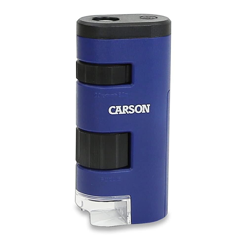 [해외] CarsON 온 포켓 마이크로 20x-60x LED 조명 줌 필드 현미경, 비구면 렌즈 시스템 (MM-450), 블루 112390