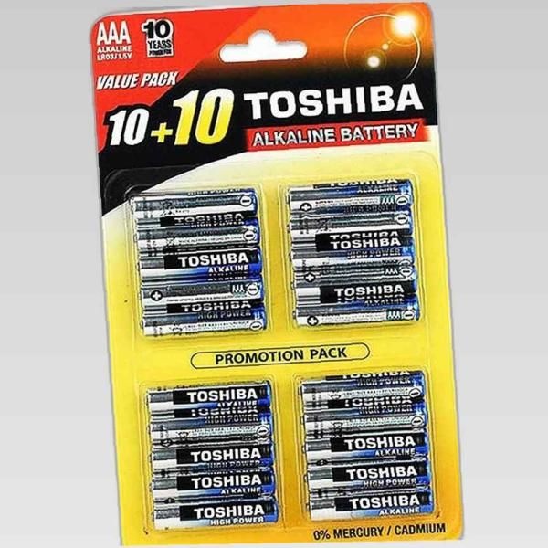 도시바 건전지 알카라인 AAA 전지 배터리 AAA10+10 작은 시계