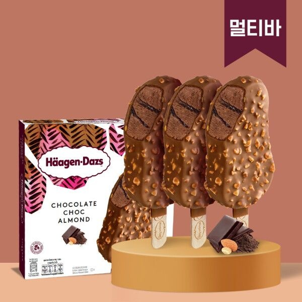 하겐다즈 [하겐다즈] 초콜릿 촉 아몬드 (멀티바) 80ml x 3