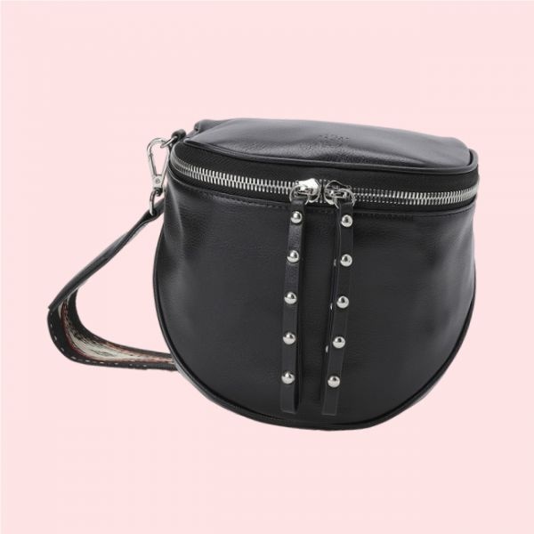 베네통 소가죽 레더 자카드 끈 크로스백 가방 BCBGA1411 BK 4518069