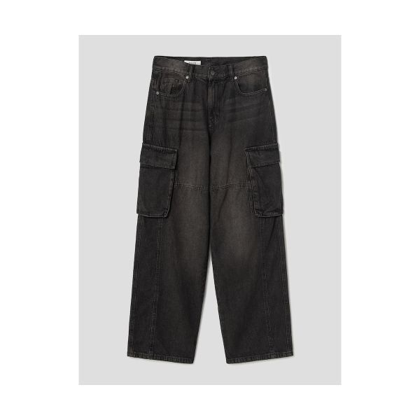 8SECONDS 에잇세컨즈청바지 남성 와이드핏 카고 남자 흑청 데님 팬츠 RB475