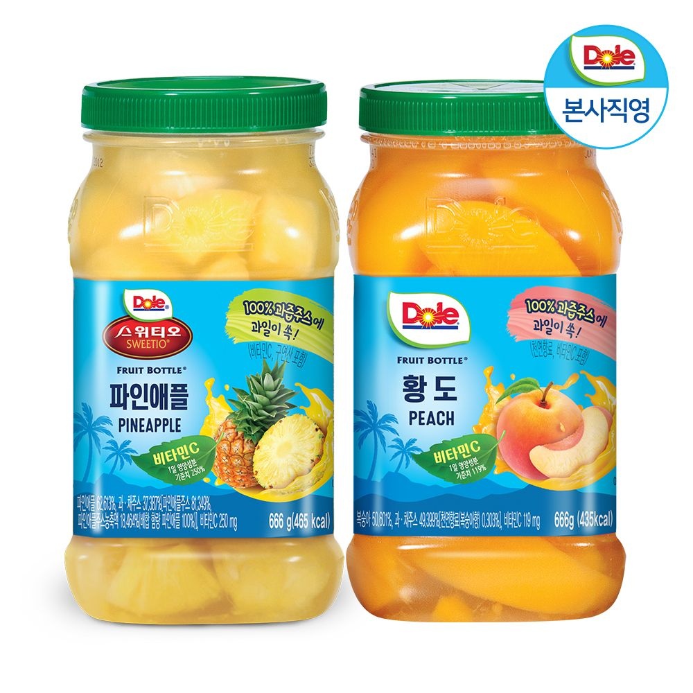 Dole 돌 후룻바틀 혼합 666g x 2개 (황도1파인애플1)
