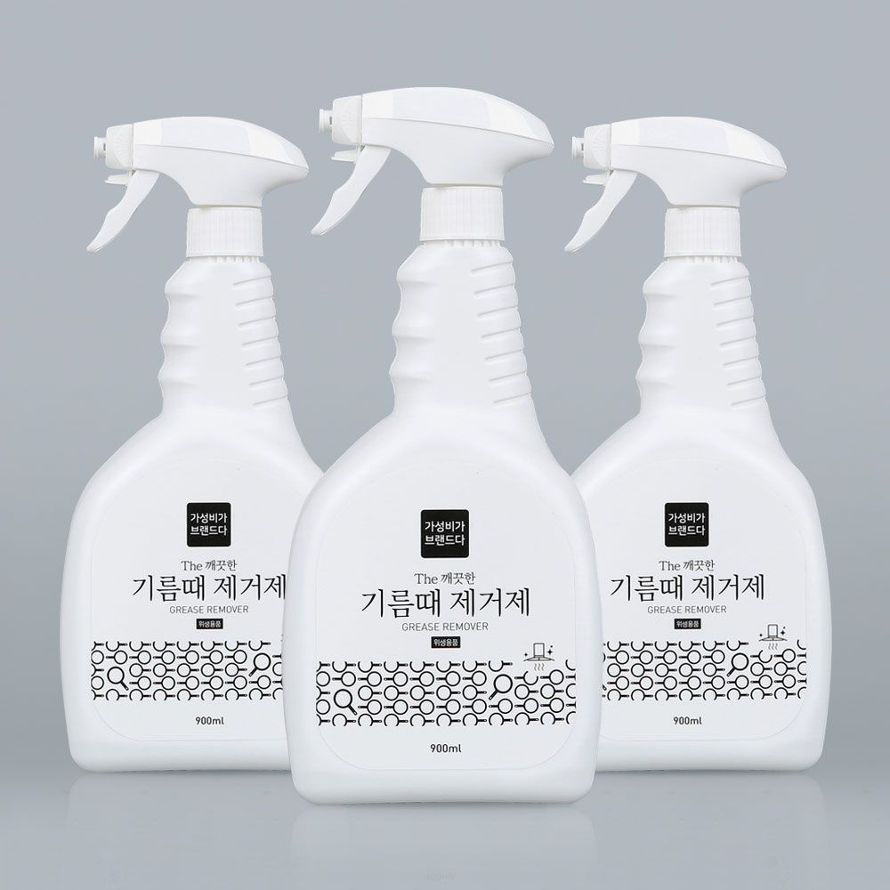 가성비가브랜드다 The 깨끗한 기름때 제거제 900ML x 3개 / 주방 후드 가스렌지 오븐 청소세제