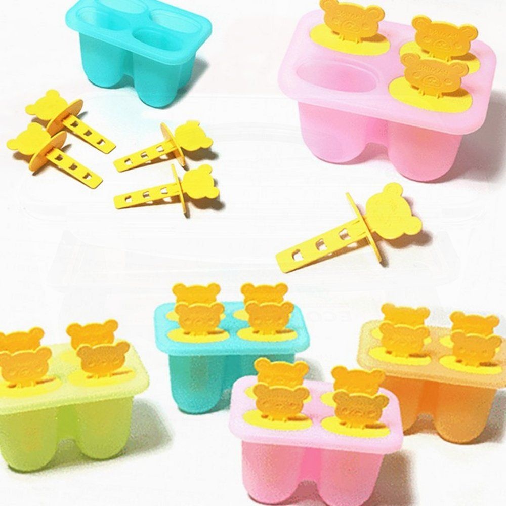 서울산업 실리콘 아이스크림 틀 4구 냉동 빙과 몰드 아이스바 제조