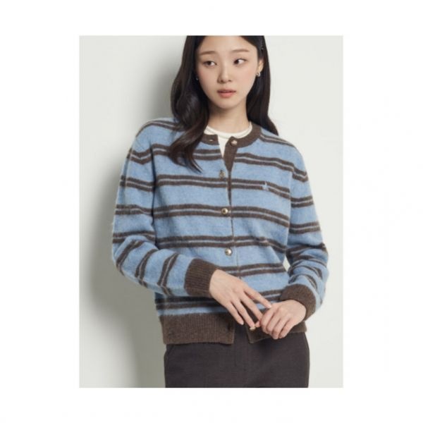 빈폴 BEANPOLE LADIES 셔틀랜드 스트라이프 카디건 스카이 블루 (BF5X5AC04Q) BF5X5AC04Q 197869