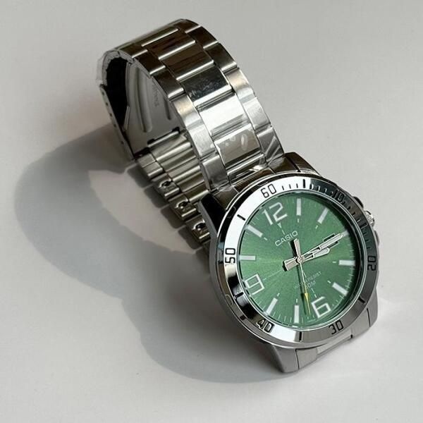 [카시오(잡화)] CASIO 카시오 MTP-VD01D-3B 남성 메탈손목시계 그린