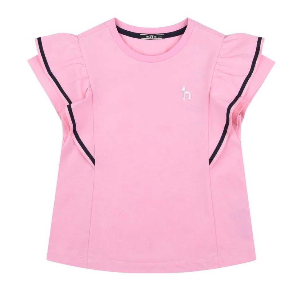 헤지스 키즈 로얄클럽 핑크 프릴 티셔츠 HSM83TR66PPK