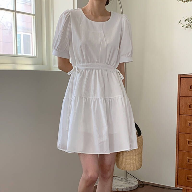 리브엘 셔링 캉캉 미니 원피스 (가을/하객룩/퍼프)