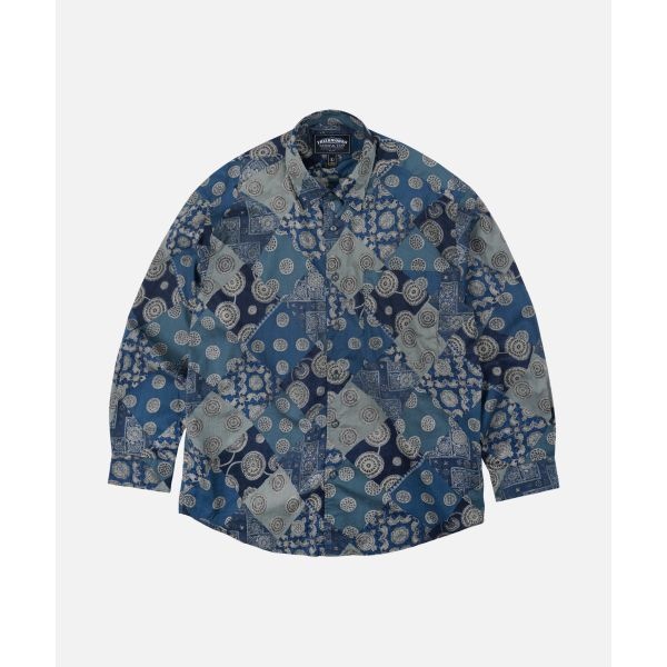 [프리즘웍스] DIAMOND PATCHWORK RELAX SHIRT _ NAVY