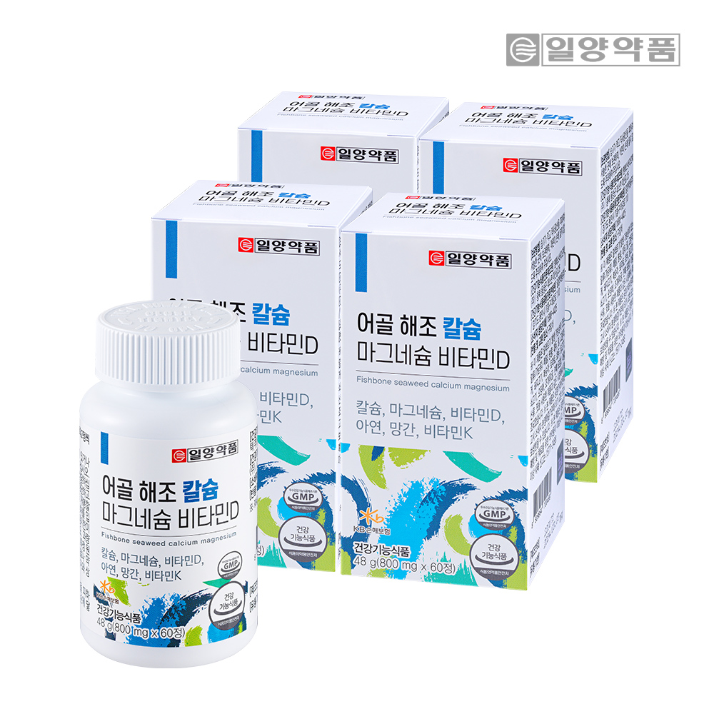 [오늘출발] 일양약품 어골 해조 칼슘 마그네슘 비타민D 비타민K 60정 4개