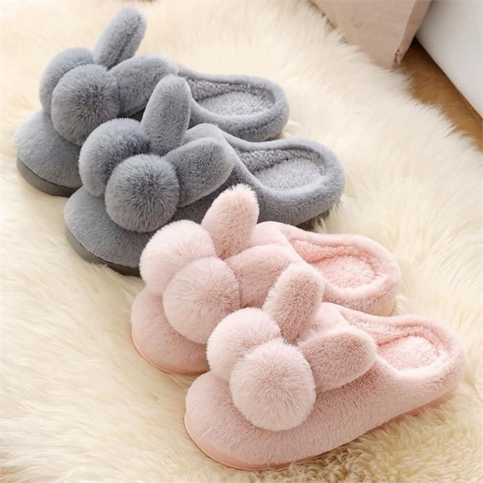 오노마 [패션플러스][오노마][오노마] ONM 털방울 토끼귀모양 털슬리퍼 겨울 방한 외출 슬리퍼 (9361558)