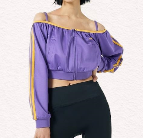 널디 NDY 우먼스 오프숄더 NY 트랙 탑 퍼플 PNES24TR1317 303157