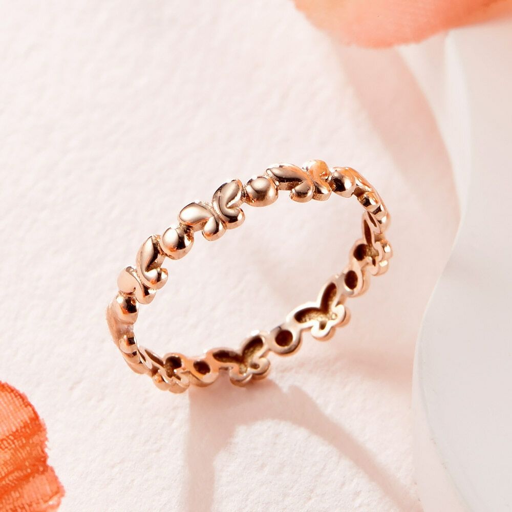 비앤비골드 (현대Hmall) [비앤비골드] 14K 쁘띠 나비 골드볼 올밴드 반지 SRS41379