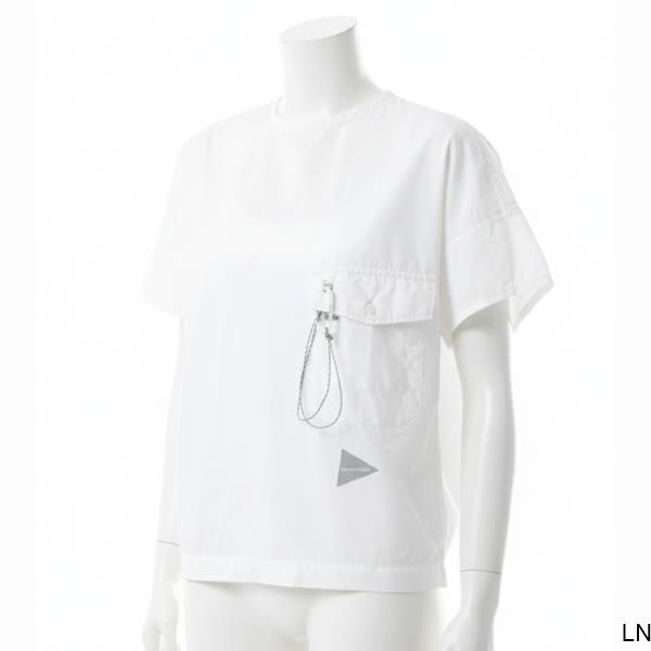 AND WANDER AND WANDER 25 CORDURA Typewriter SS Pullover W White 5745183080 030 여성 코듀라 타입라이터 숏 슬리브 풀오