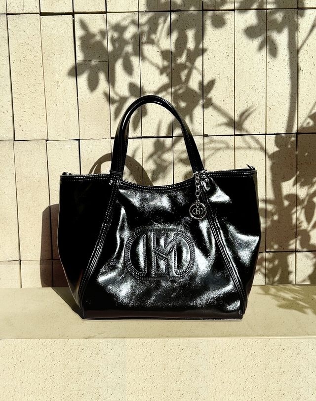 헤지스 ACC [26SS] [주말한정 특가][선물추천][H20크링클] 시그니처 H 블랙 토트   HIBA6E529BK