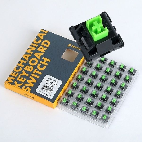 SPM 기계식 축교환 스위치, Bsun x SPM Mongdol Black 리니어 5핀 105개 패키지