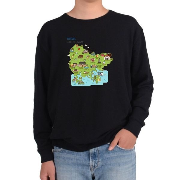 [하프클럽]맨투맨 경남 여행지도 TRAVEL MAP 관광 TOUR 여기그림 다양한 사이즈