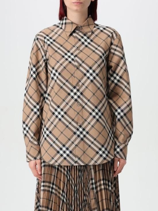[해외] 버버리 25FW 버버리 체크 울 블렌드 셔츠 8093314 Walnut