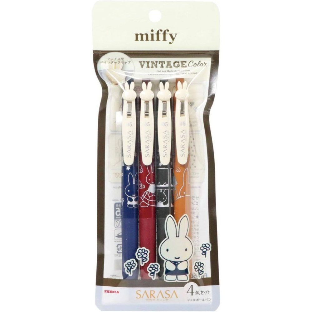 [해외] 일본 SARASA BS 미피 볼펜 클립 빈티지 4색 세트 EB460