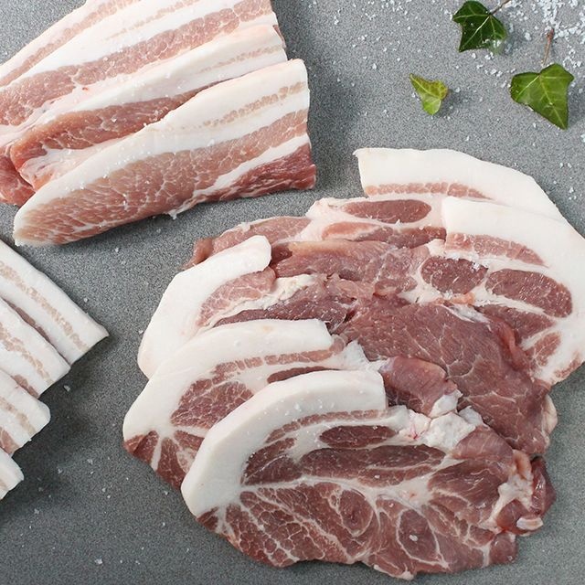 친환경팔도 보성녹차 먹인 한돈 삼겹살 구이세트 1kg(삼겹살500g+목삼겹500g)