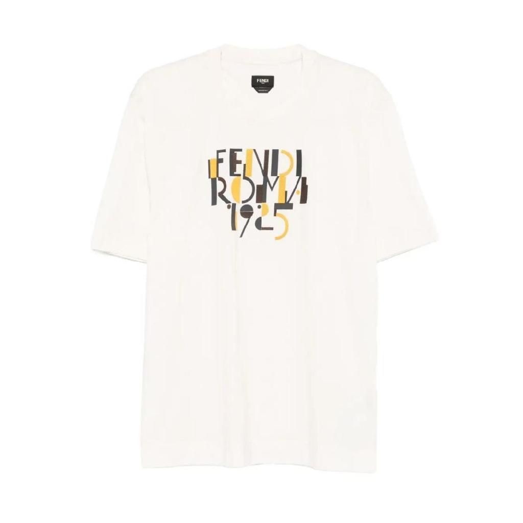 펜디 [해외] 펜디 COTTON T SHIRT WITH FENDI ROMA 1925 PRINT bianco FY0936/AVOH F1J7C HALL [관부가세포함]