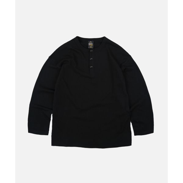 [프리즘웍스] 10S SOLID HENLEY NECK TEE _ BLACK