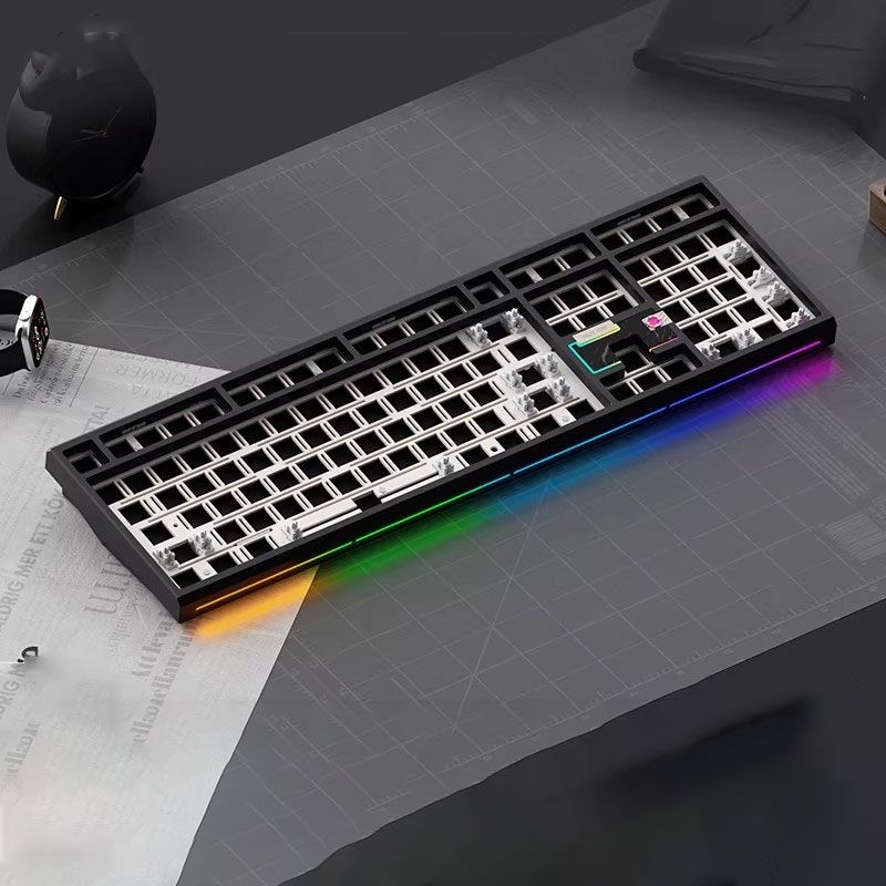 [해외] WEIKAV NUT108 알루미늄 합금 3모드 기계식 키보드 (유선/블루투스/무선) 104키 풀배열 사무실/게임 전용