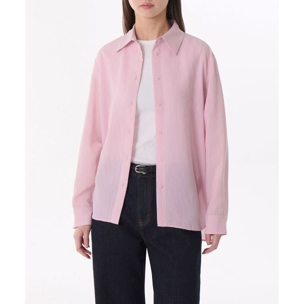 무신사 스탠다드 스탠다드 MUSINSA STANDARD WOMAN 우먼즈 릴렉스드 린넨 라이크 셔츠 핑크 MWCSL4Z04-PK 270853