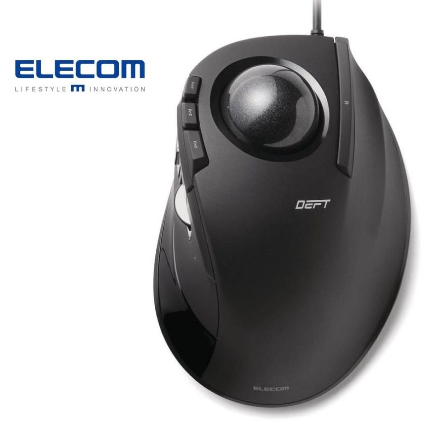 [해외] 엘레콤 ELECOM 유선 트랙볼 마우스 검지용 8버튼 M-DT2URBK