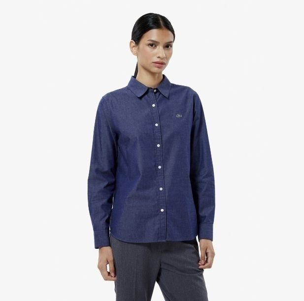 [국내 백화점] 라코스테 여성 25FW 레귤러핏 데님라이크 셔츠 CF137E-55N-36L CF137E-55N-36L-EJS [인기상