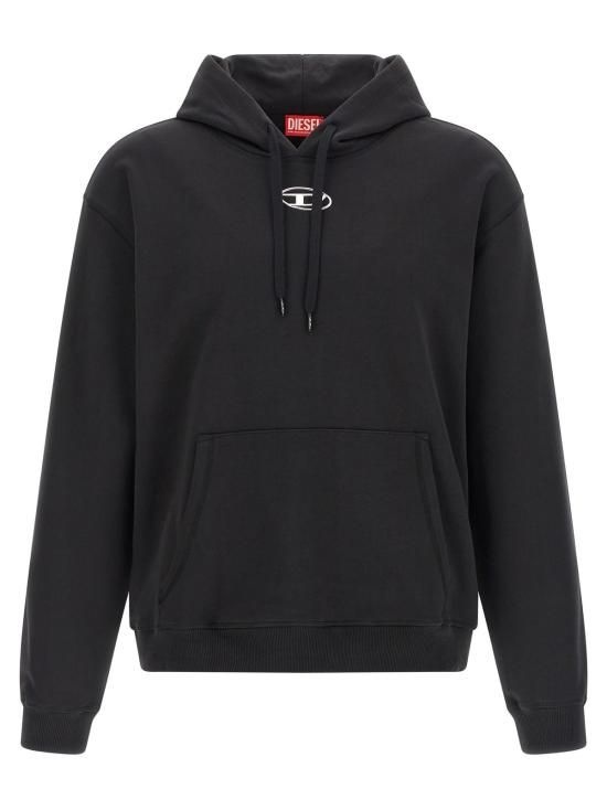 디젤 긴팔 티셔츠 S 노름 후드 아이오드 스웨트셔츠 블랙