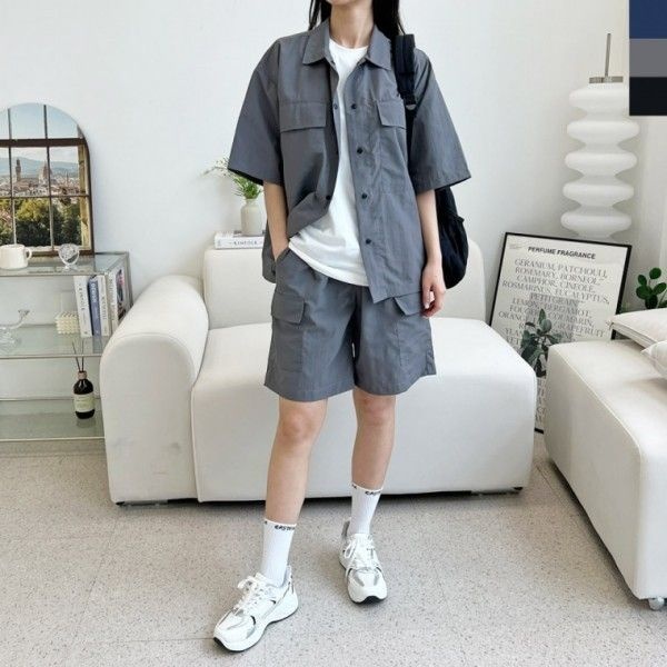 여자 트레이닝 셋업 포켓 반바지 남방 세트 여름 반팔 ACC SS1025W 178375