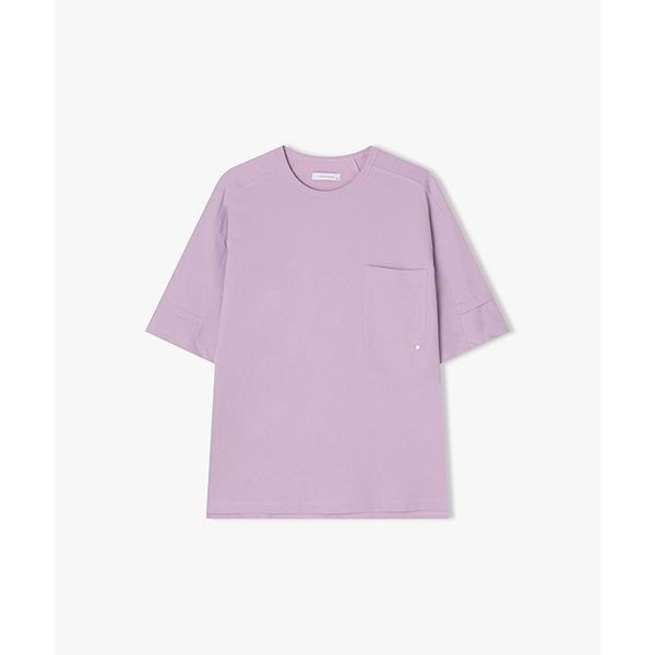 LIBERCLASSY [25SS] LLM41589 바이올렛 오버핏 포켓 라인절개 디테일 반팔 티셔츠 297724
