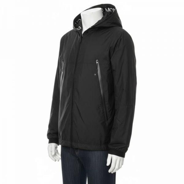 몽클레르 MONCLER 주니치 로고 패치 후드 남성 바람막이 자켓 블랙 1A00192