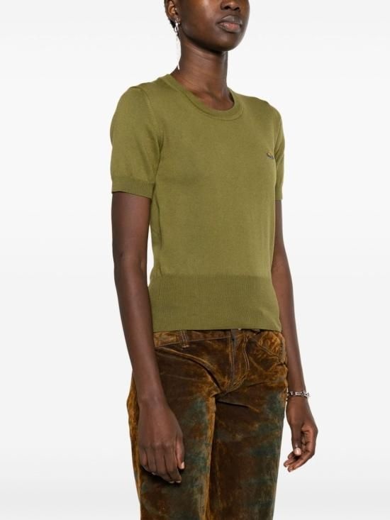 VIVIENNE WESTWOOD 비비안웨스트우드 Bea 베아 니트 탑 1803002QY0010M410 SAGE DOM