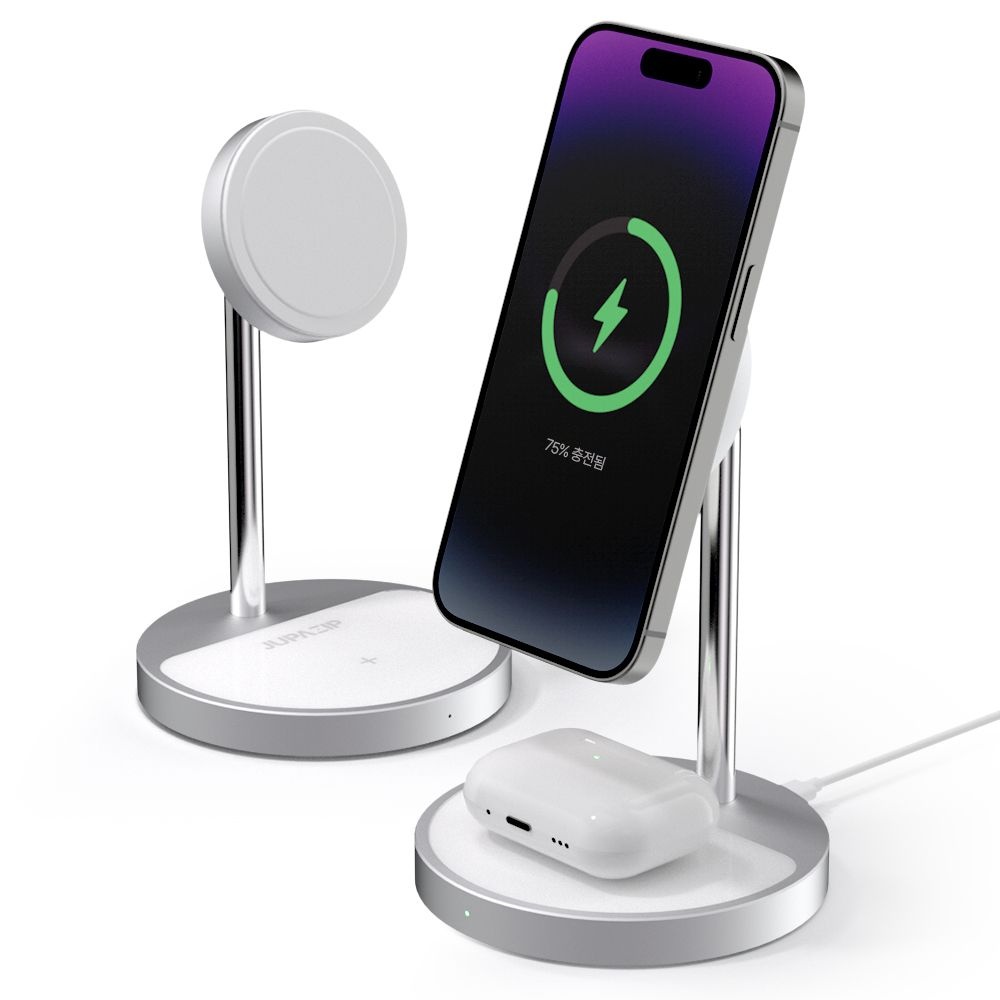 주파집 주파집 MFM 인증 2in1 맥세이프 고속 무선충전기 HWC03 + 맥세이프호환 자석링