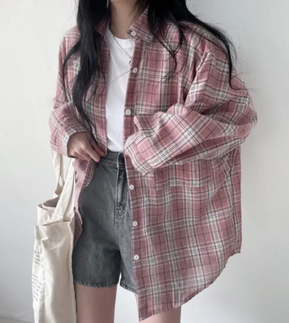 클루무 체크박스남방