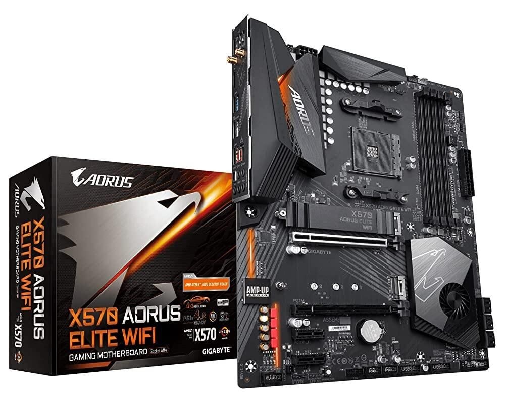 GIGABYTE X570 AORUS Elite Wi Fi(AMD Ryzen 3000 ATX/PCIe4.0 DDR4/Intel 듀얼 밴드 802.11AC Fi/전면 USB Type C/RGB Fusion 2.0 M.2 열 보호대/게