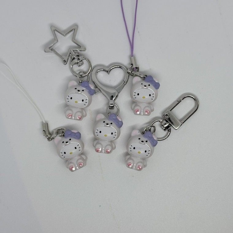 KT 고양이 리본 키링 열쇠고리 폰줄 가방꾸미기 포인트 소품샵