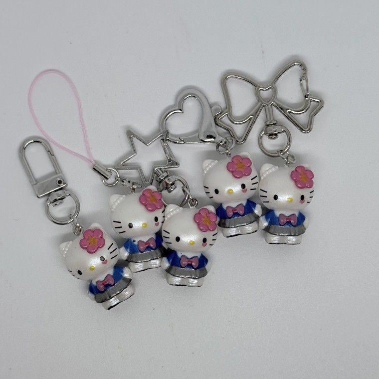 레드 귀여운 KT 고양이 리본 키링 열쇠고리 폰줄 가방꾸미기 포인트 소품샵