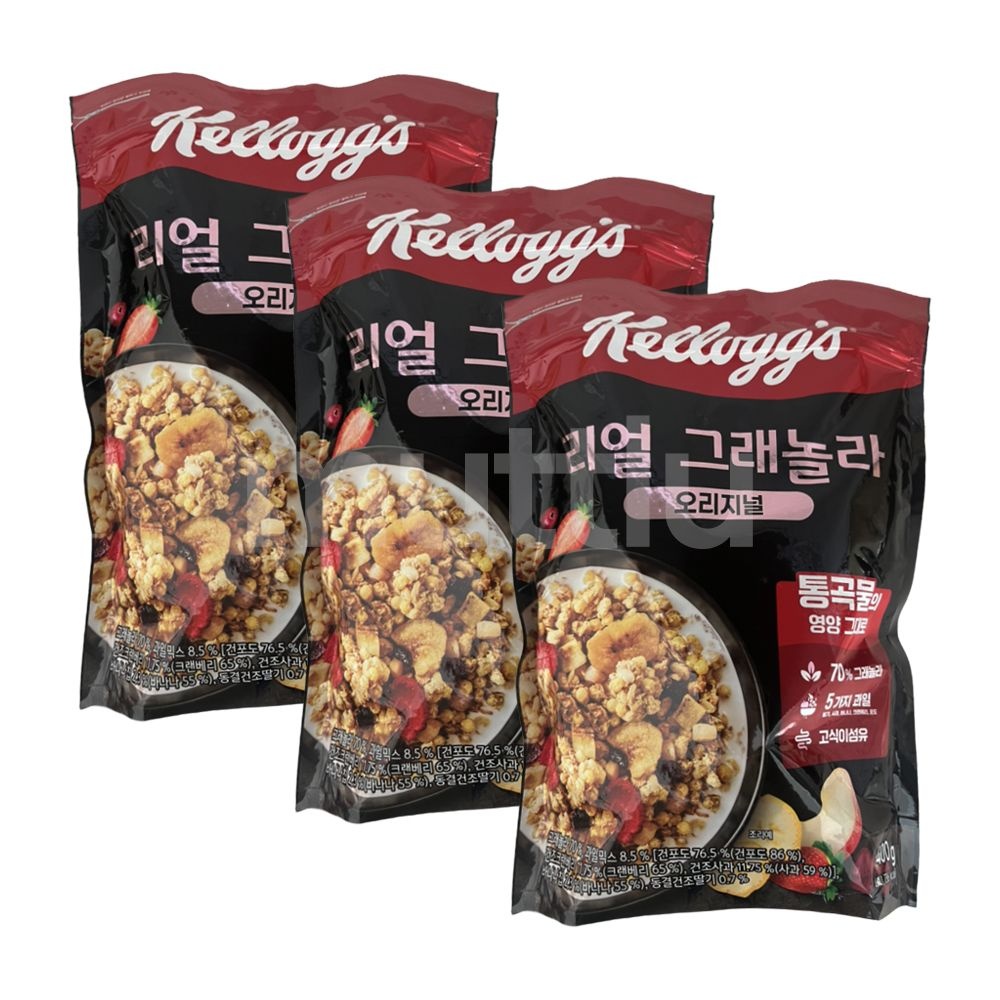 켈로그 리얼 그래놀라 오리지널 400g 시리얼 3개