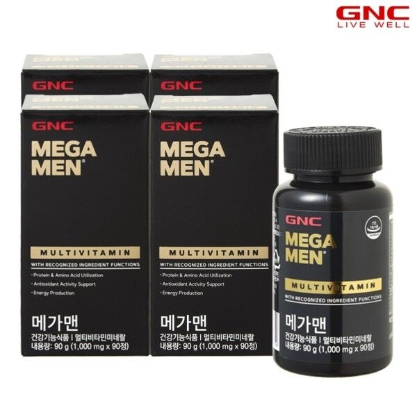 GNC [지앤씨] [GNC] 메가맨 멀티비타민 앤 미네랄 (90정) 45일분 x 4병+쇼핑백증정