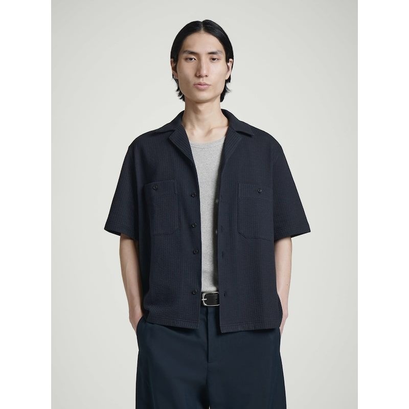 시어서커 ltgt 코스 COS 코튼 리조트 셔츠 네이비 223537